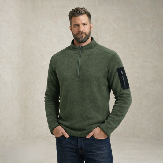Aiden | quarter-Zadrga Flis pulover