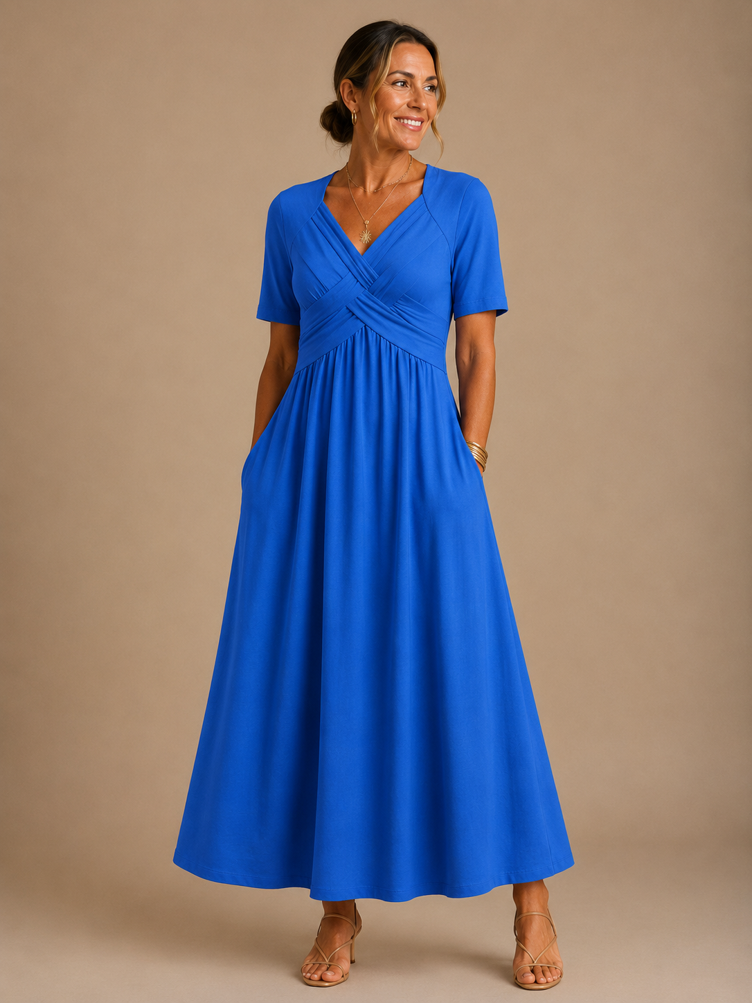 Angeli | Elegantna midi obleka za vsakdan in priložnosti