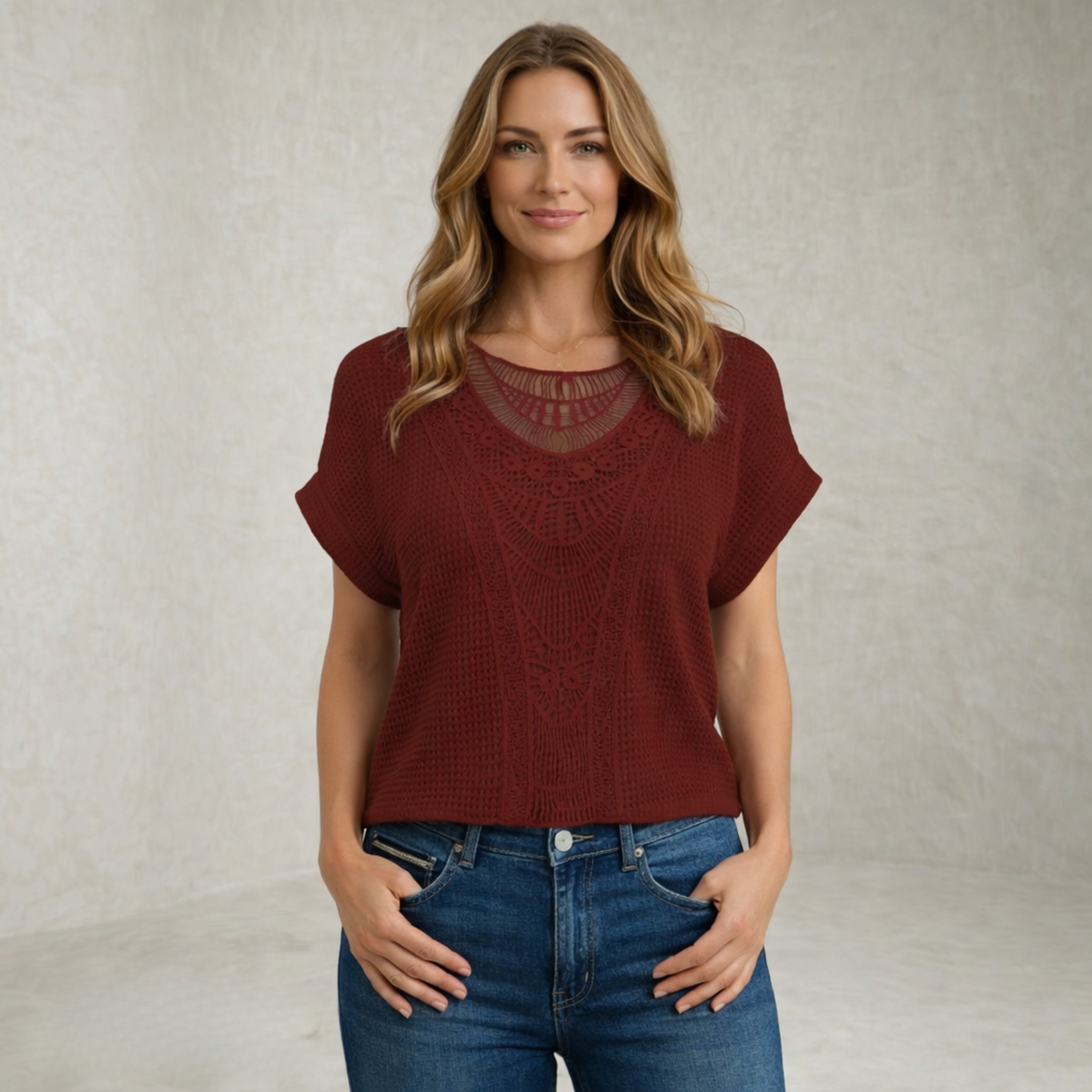 Roxanne | Romantična prosojna čipkasta bluza