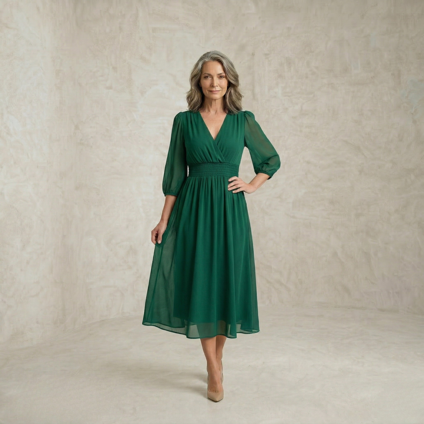 Sophia – Elegantna preklopna obleka
