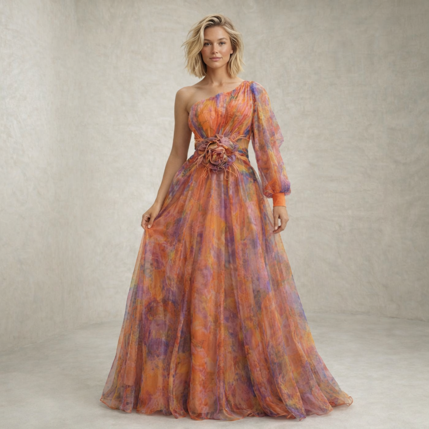 Violetta – Elegantna obleka z dolgimi rokavi