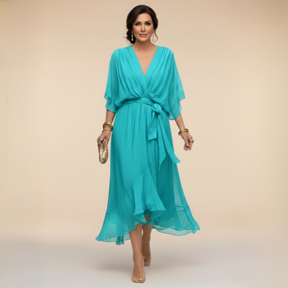 Monica | Obleka z V-izrezom za eleganten vsakdan