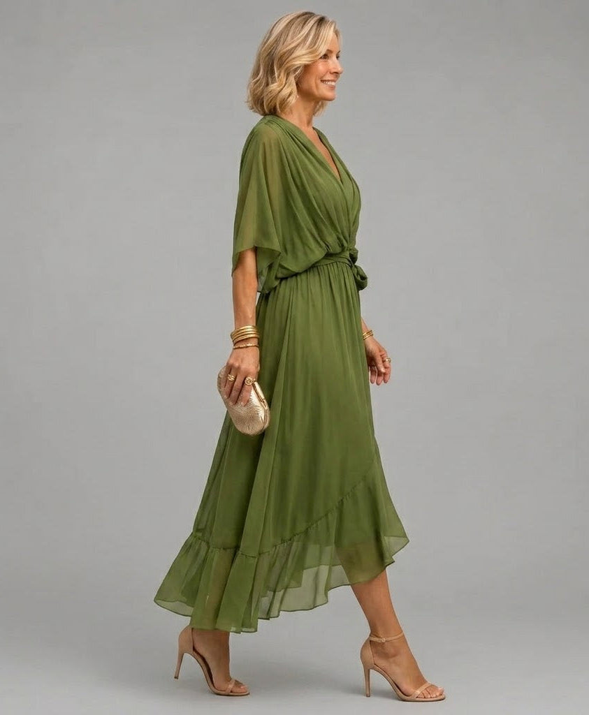 Monica | Obleka z V-izrezom za eleganten vsakdan