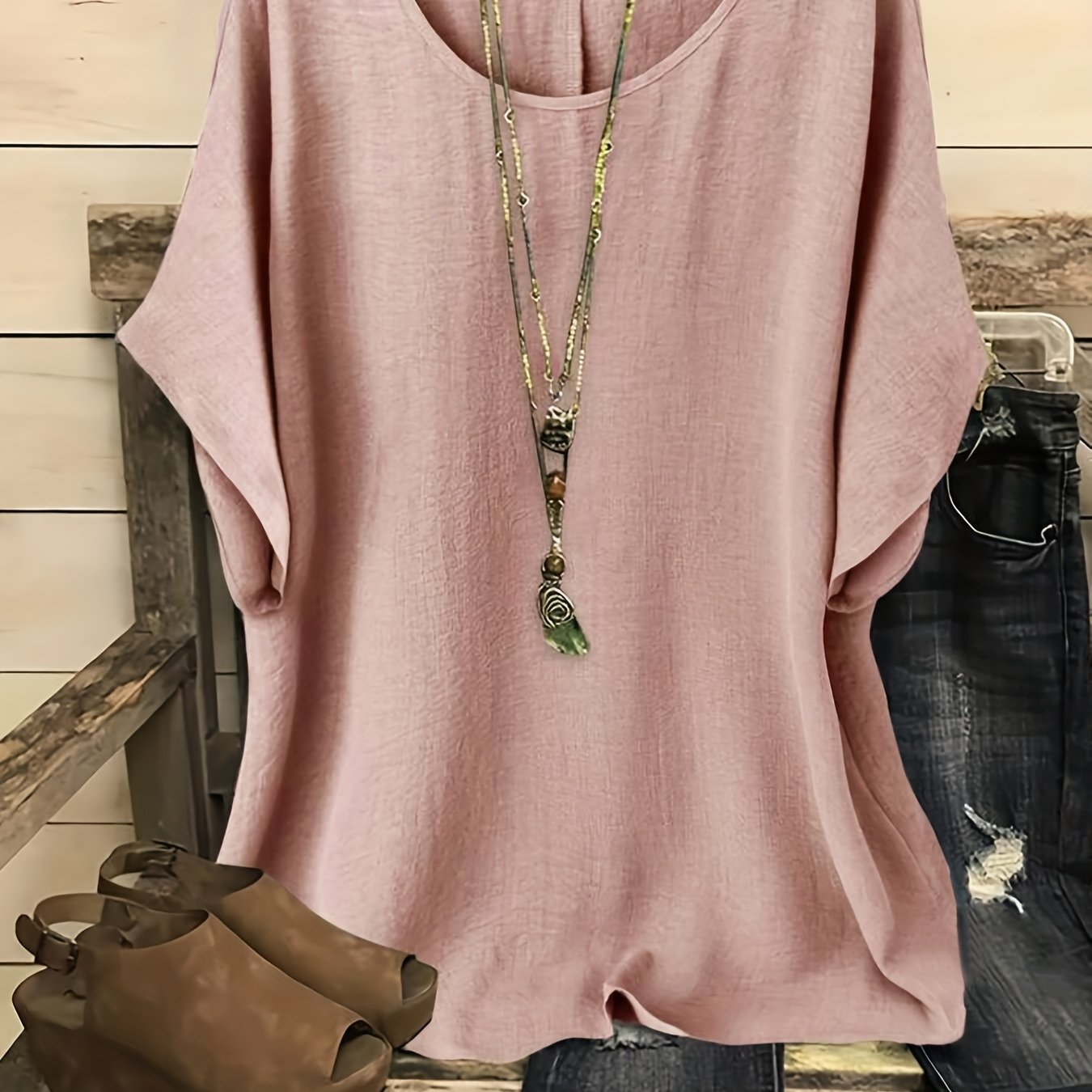 Sienna | Lahkoten poletni zgornji del z okroglim izrezom