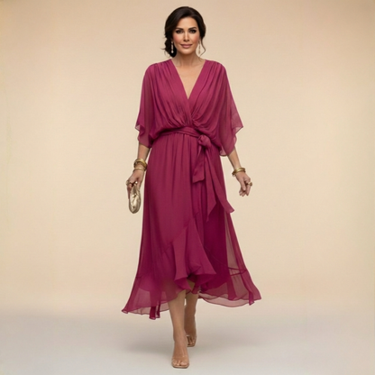 Monica | Obleka z V-izrezom za eleganten vsakdan