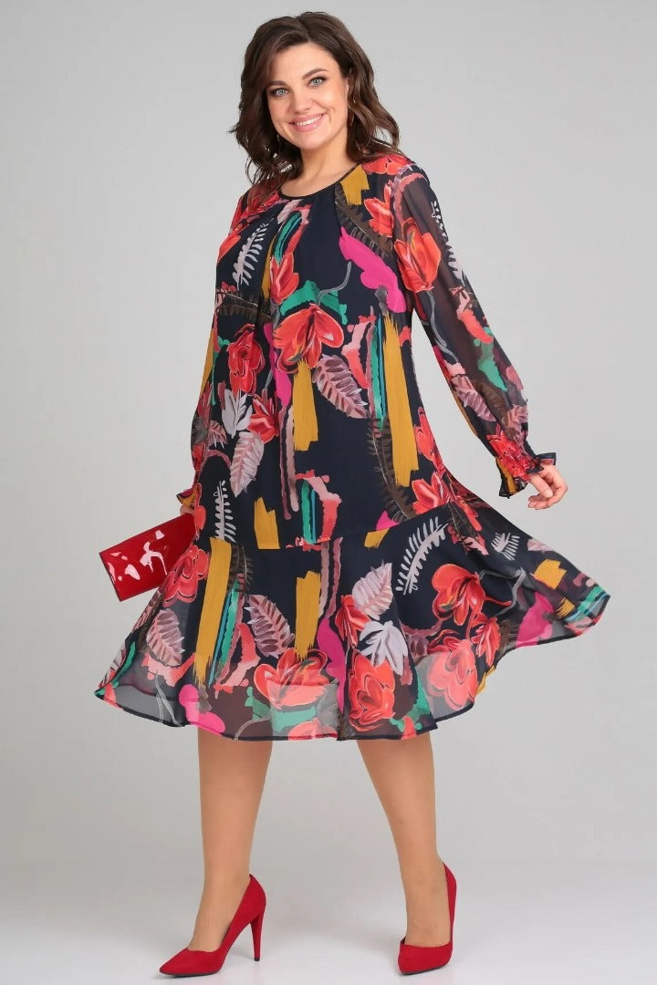 Florida | Cvetlična obleka s padajočim krojem