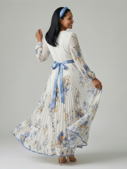 Rielle | Plisirana midi obleka za eleganten vsakdan