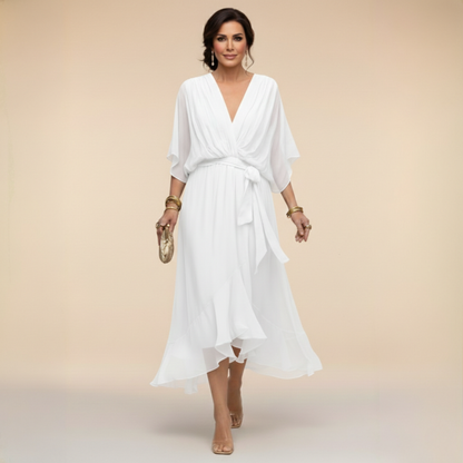 Monica | Obleka z V-izrezom za eleganten vsakdan