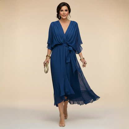 Monica | Obleka z V-izrezom za eleganten vsakdan
