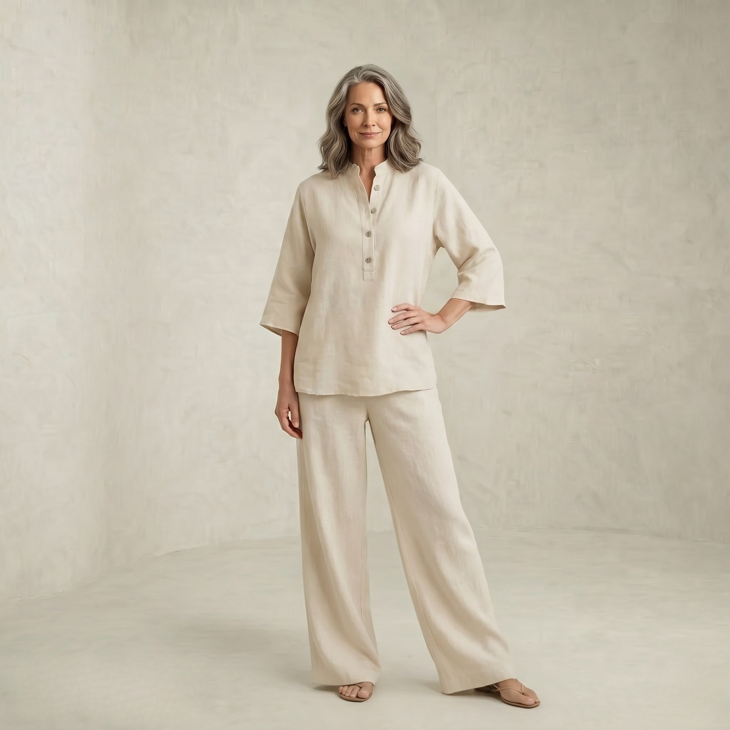 Oliviasur | lanena Blend dvodelni Komplet