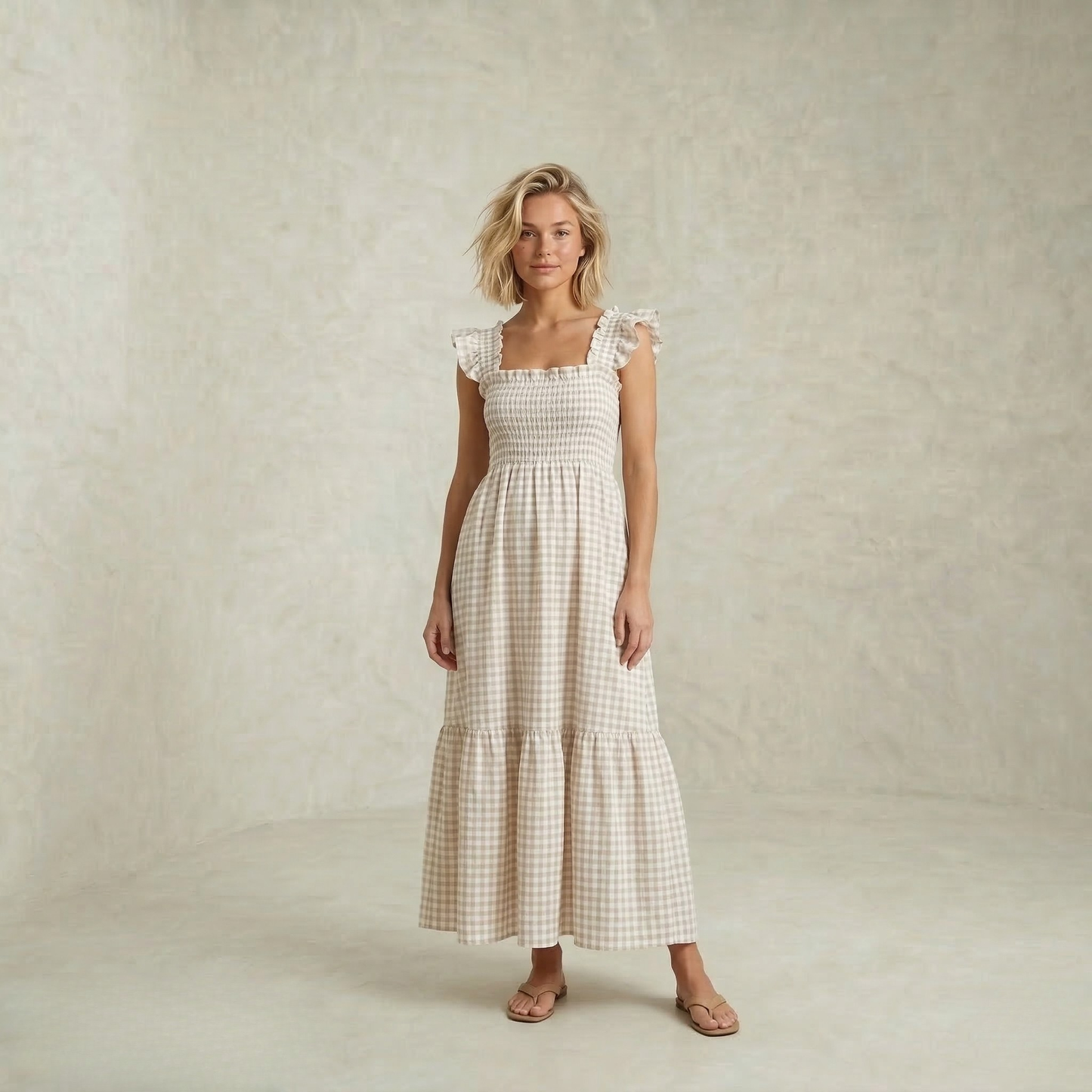 Colette | Retro Plaid maksi obleka