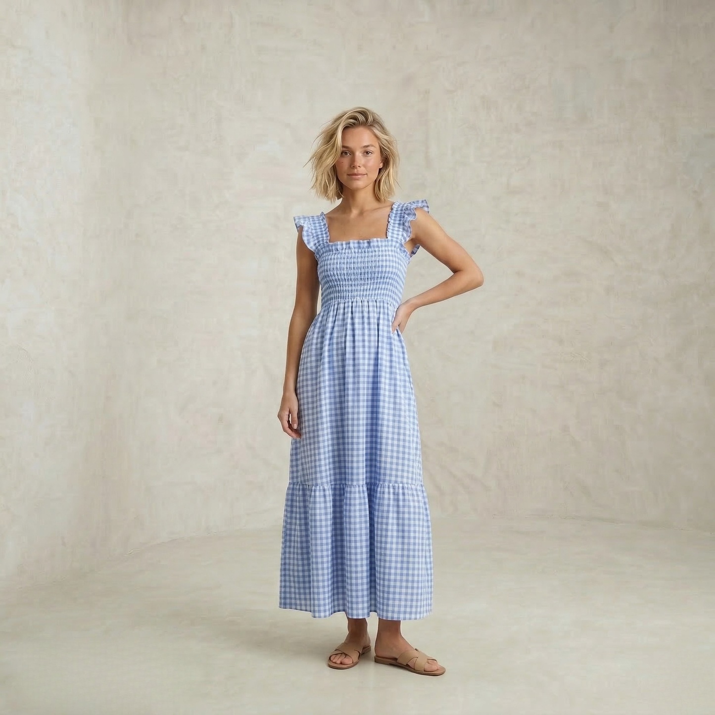 Colette | Retro Plaid maksi obleka
