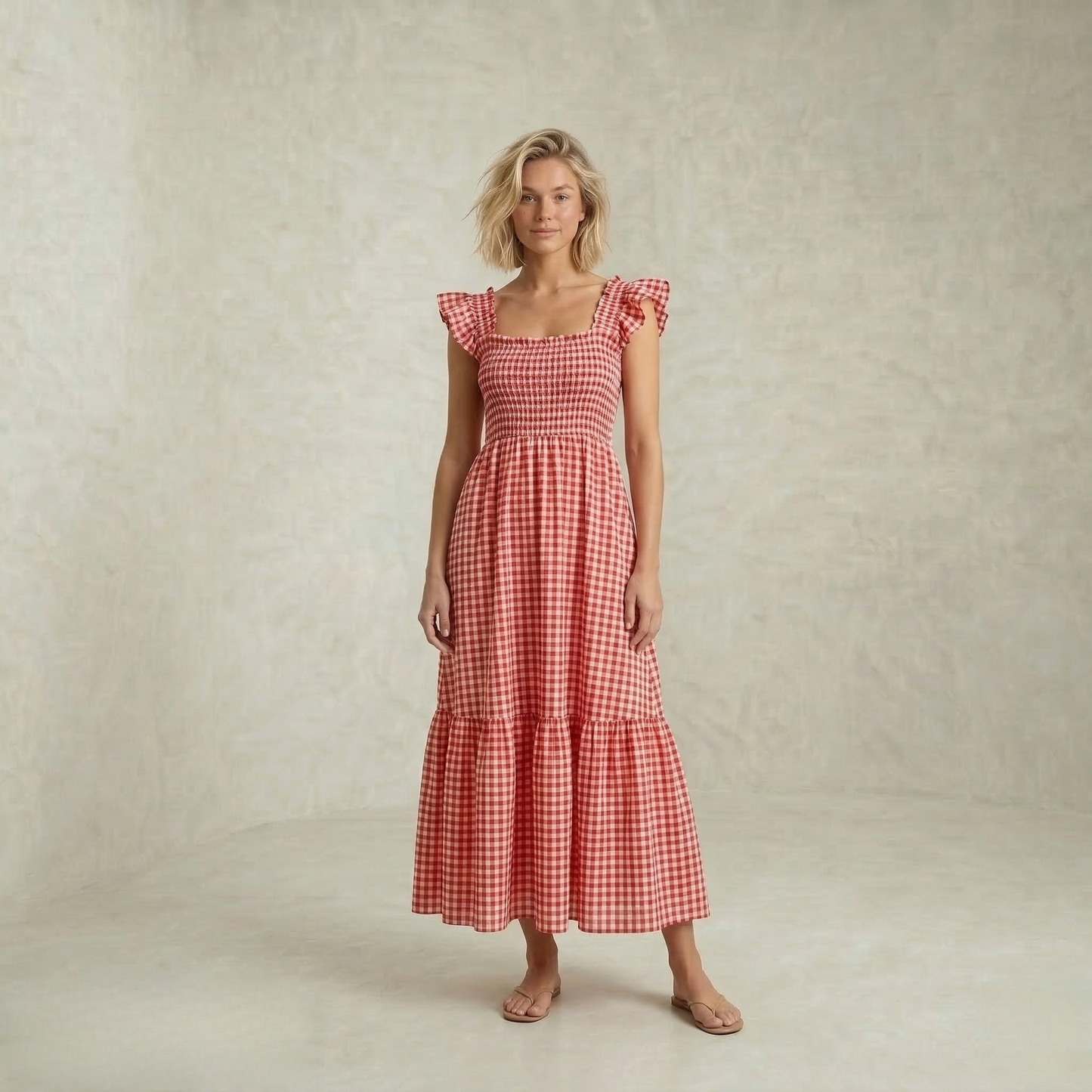 Colette | Retro Plaid maksi obleka