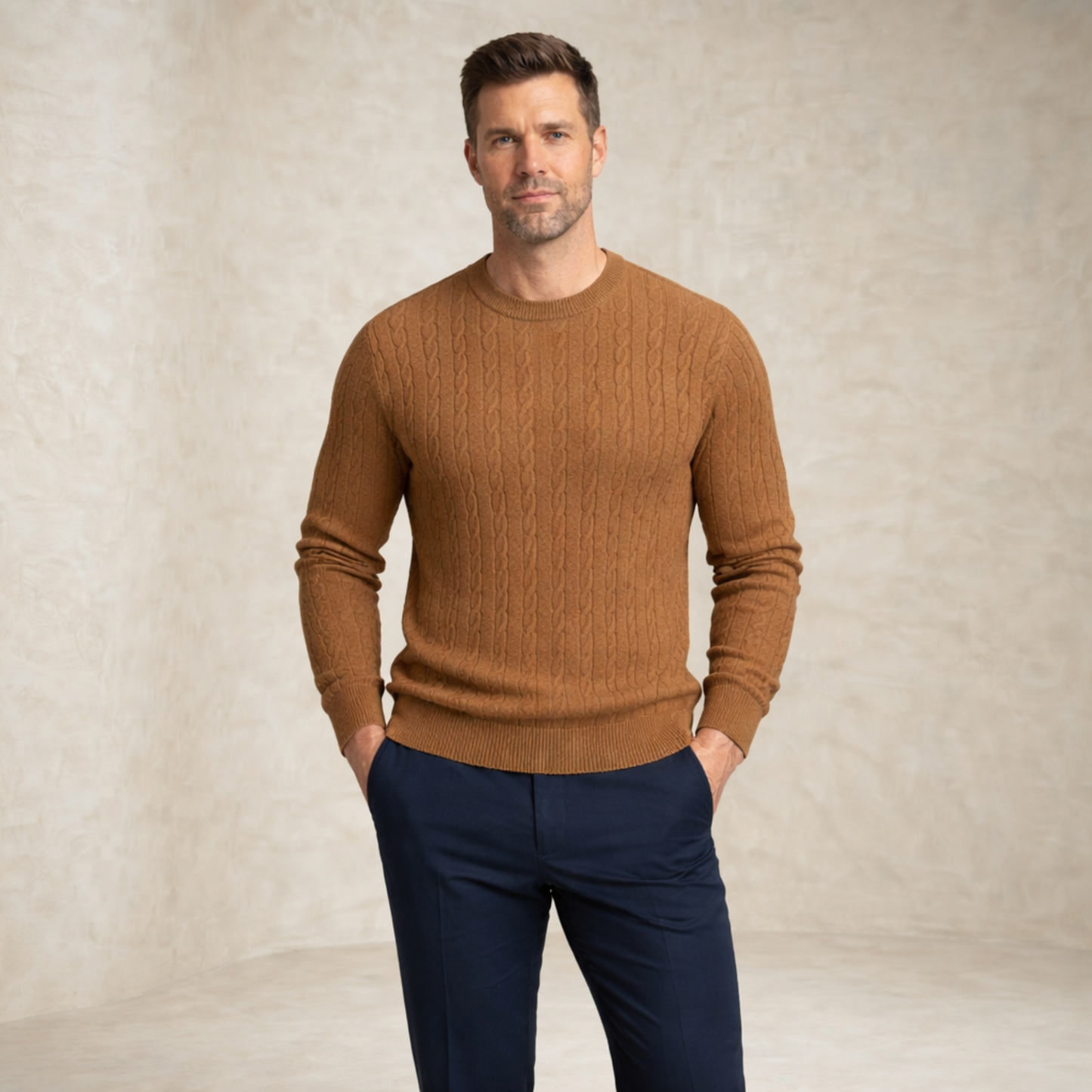 Daniel | kabelska Pletena Crewneck Pletena pulover