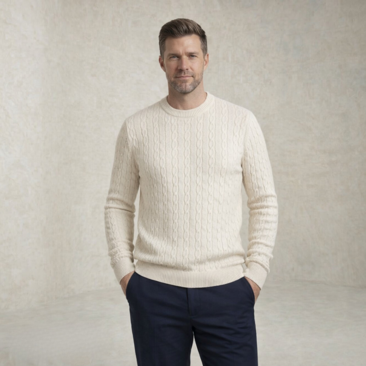 Daniel | kabelska Pletena Crewneck Pletena pulover