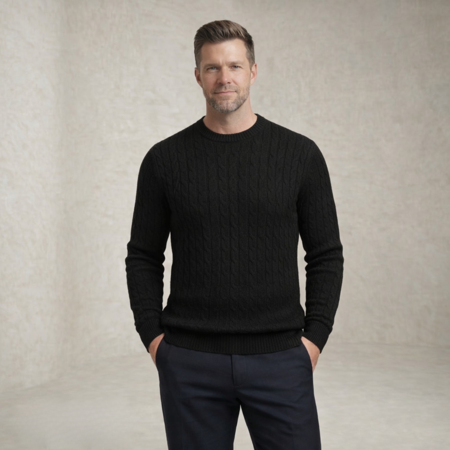 Daniel | kabelska Pletena Crewneck Pletena pulover