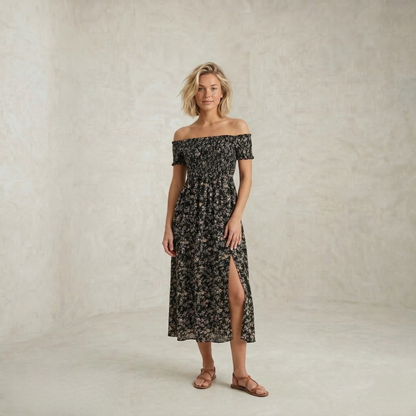 Danielle | vintage Off-Shoulder maksi obleka