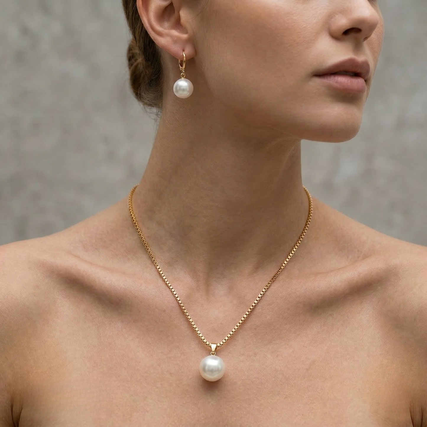 Elise | Eleganten zlat biserni komplet Grace