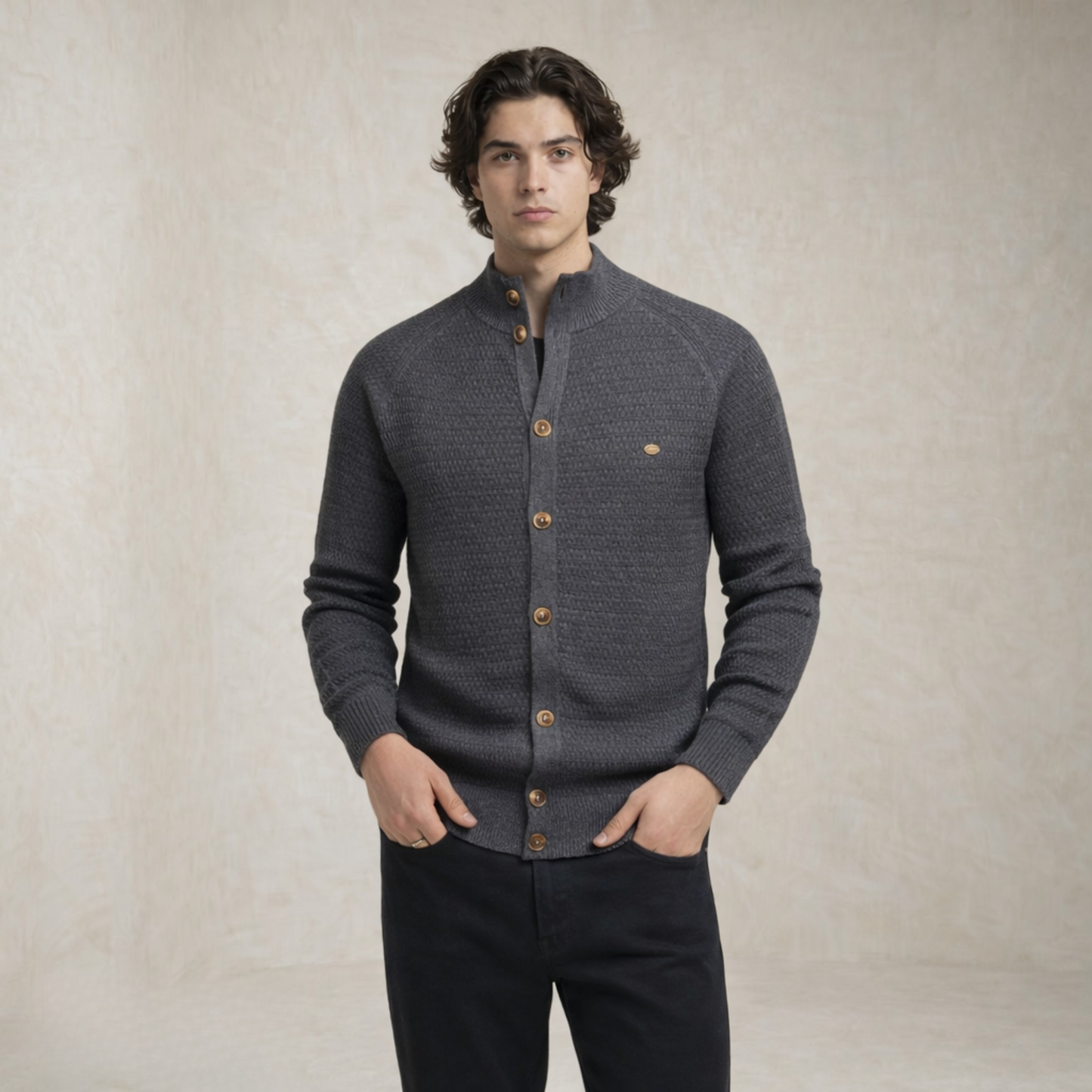 Jack | mock Neck Buttoned pulover