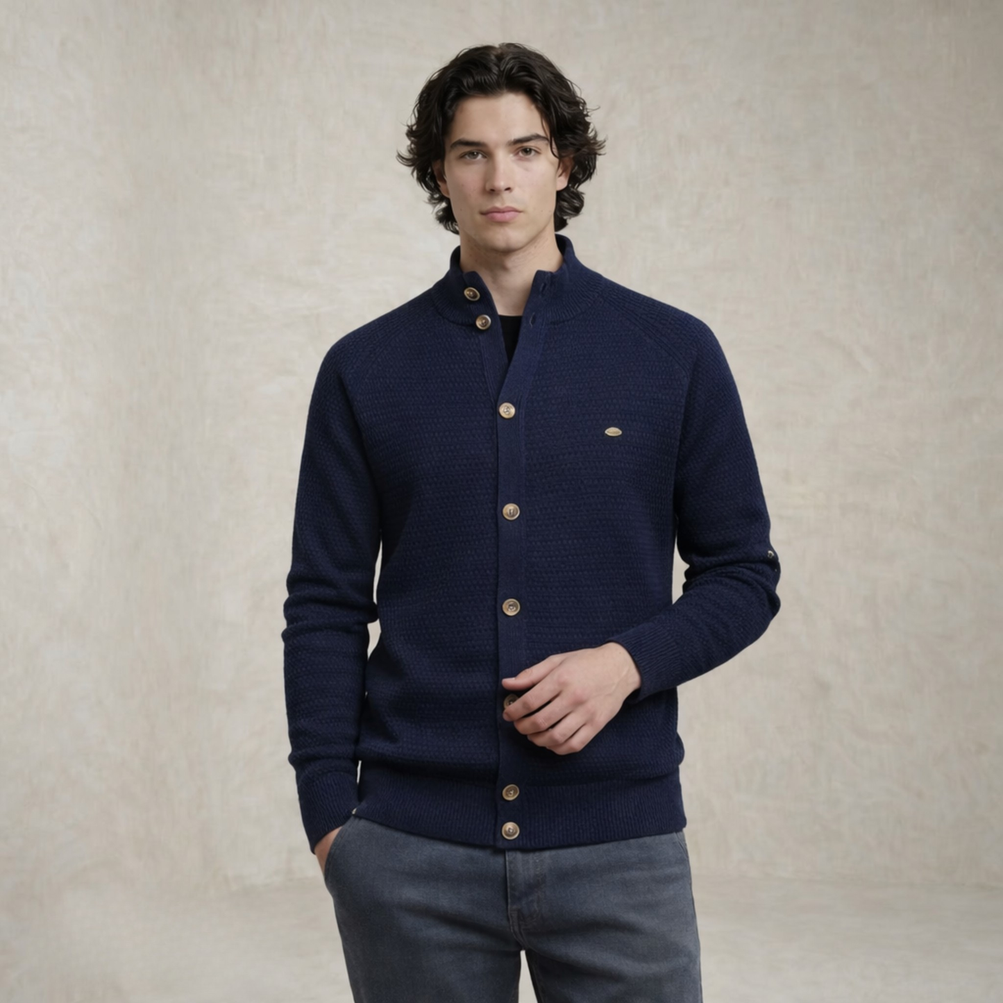 Jack | mock Neck Buttoned pulover