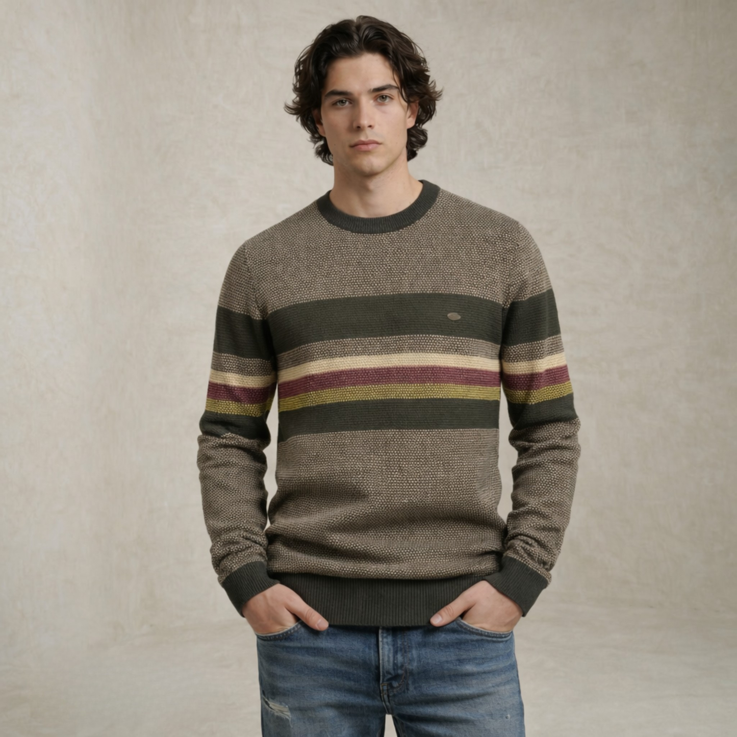 Jackson | multi-Črta Crewneck pulover