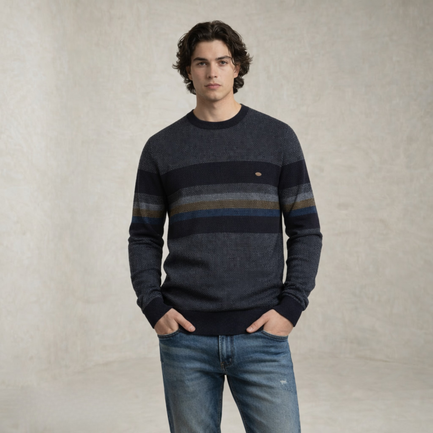 Jackson | multi-Črta Crewneck pulover