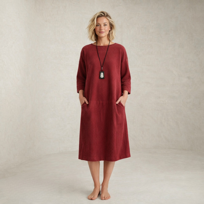 Jenna | sproščena Corduroy midi obleka