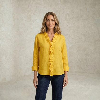Mia | Elegantna bluza z volančki in V-izrezom