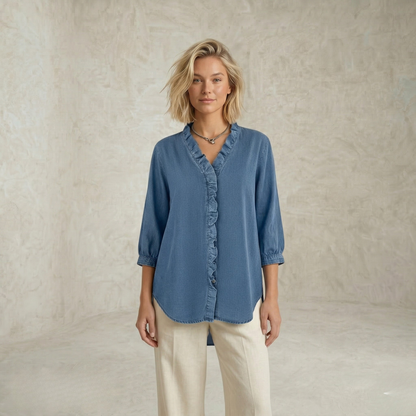 Linda | Elegantna bluza z volančkastim robom