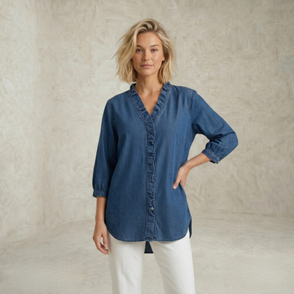Linda | Elegantna bluza z volančkastim robom