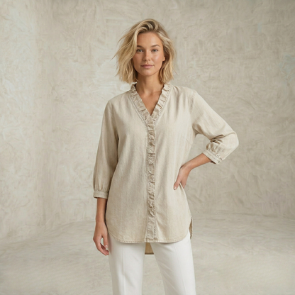 Linda | Elegantna bluza z volančkastim robom