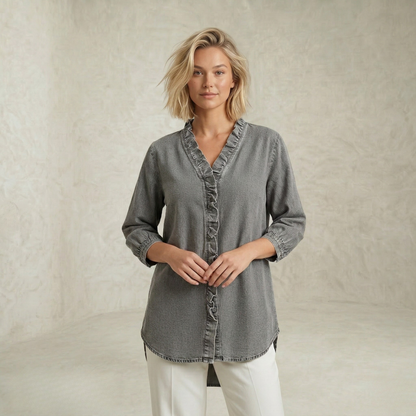Linda | Elegantna bluza z volančkastim robom