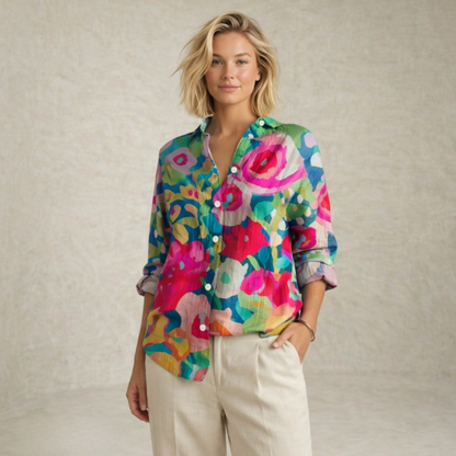Lydia | Barvita umetniška vzorčasta bluza