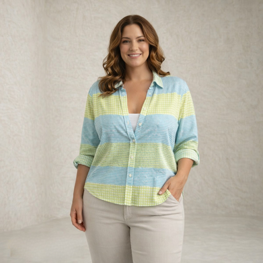 Margaret | Bluza s pastelnim karo vzorcem