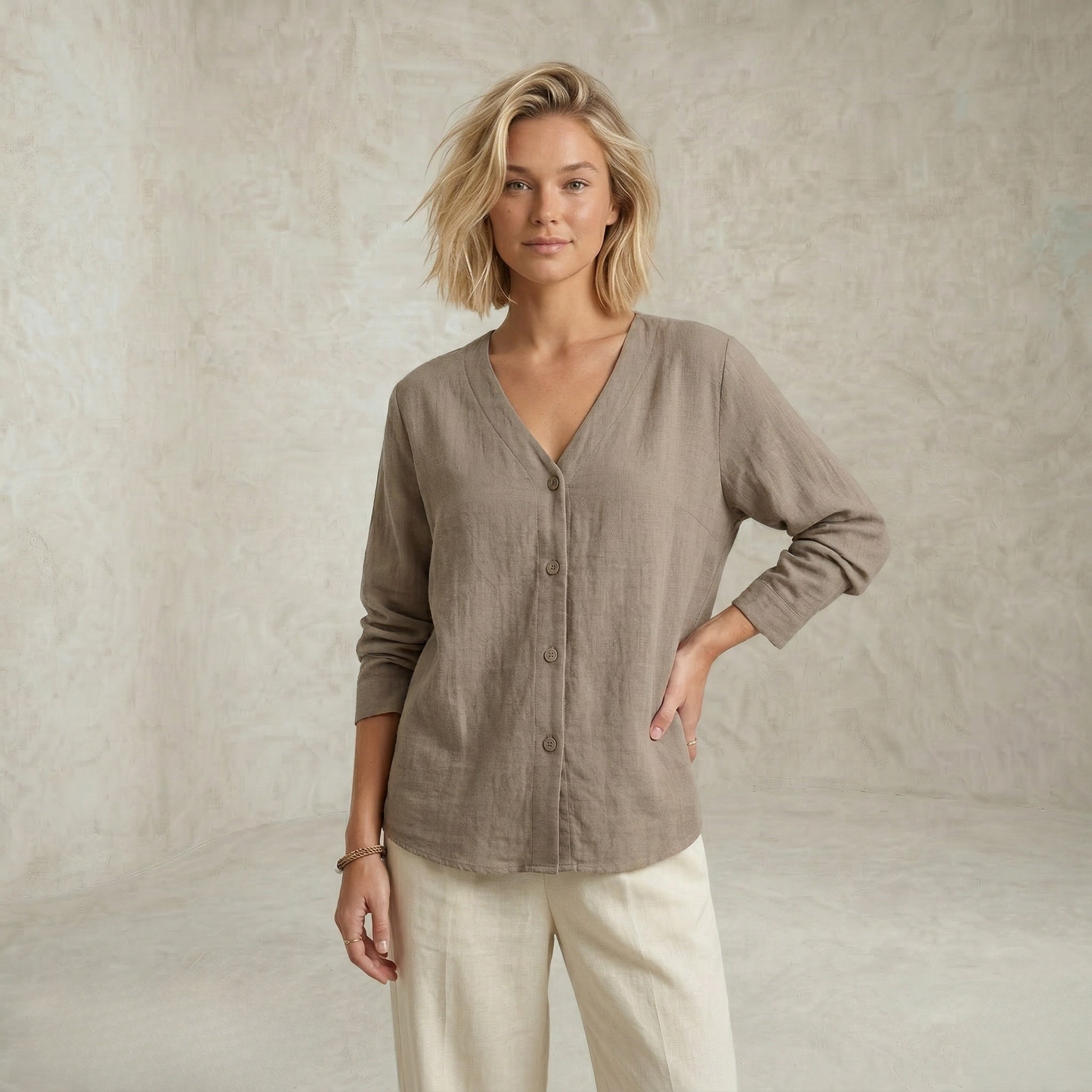 Maria | Prefinjena bluza z gumbi spredaj