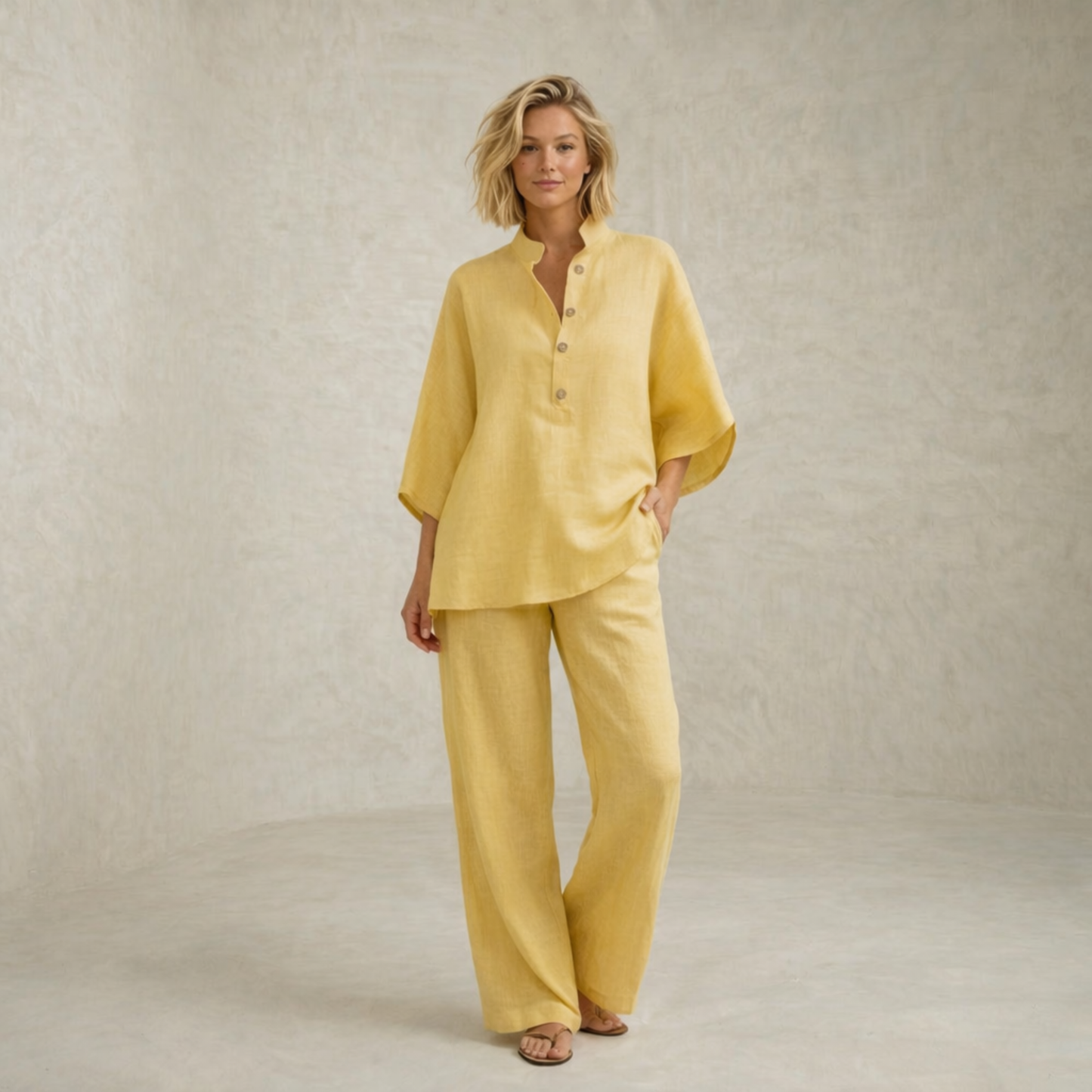 Oliviasur | lanena Blend dvodelni Komplet