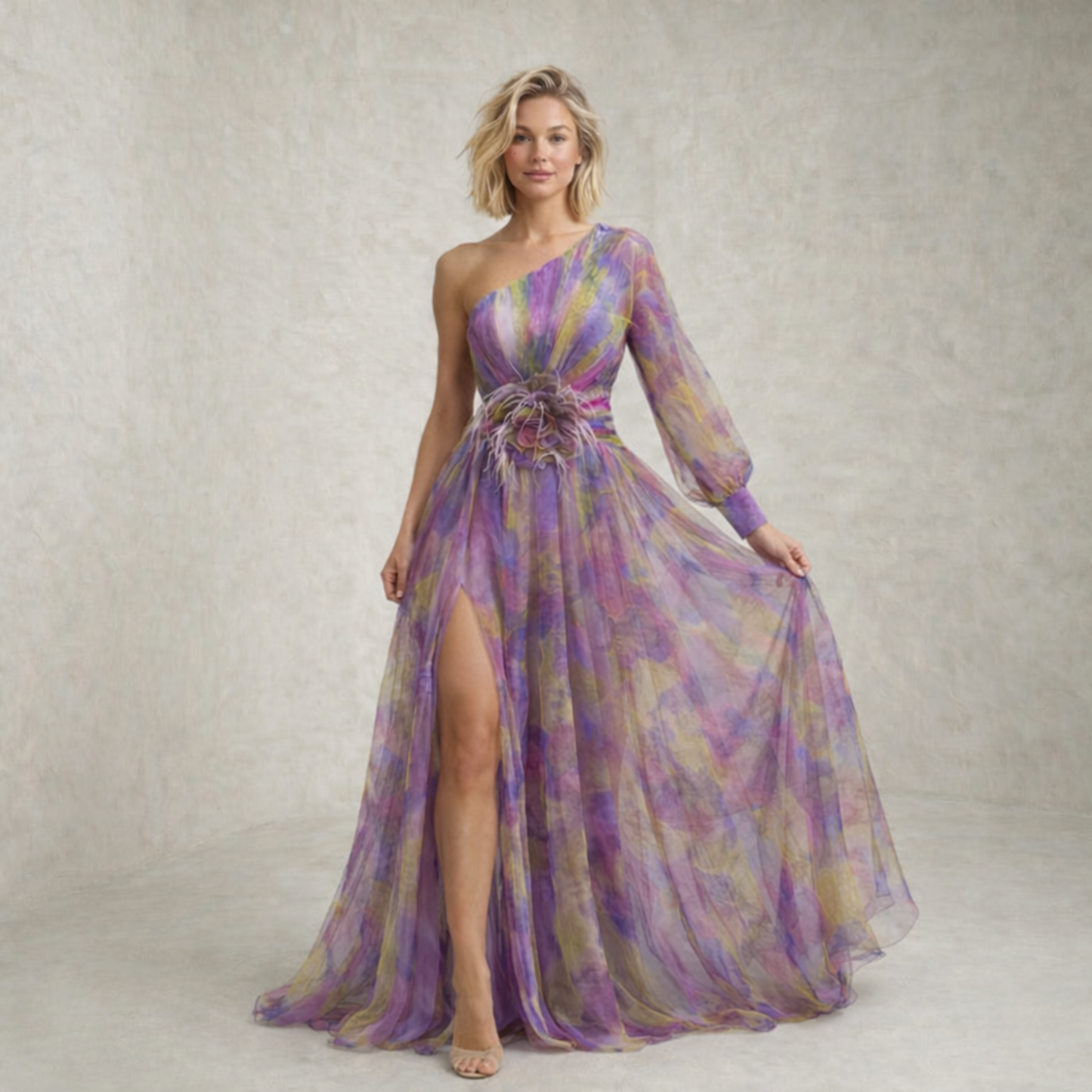 Violetta – Elegantna obleka z dolgimi rokavi