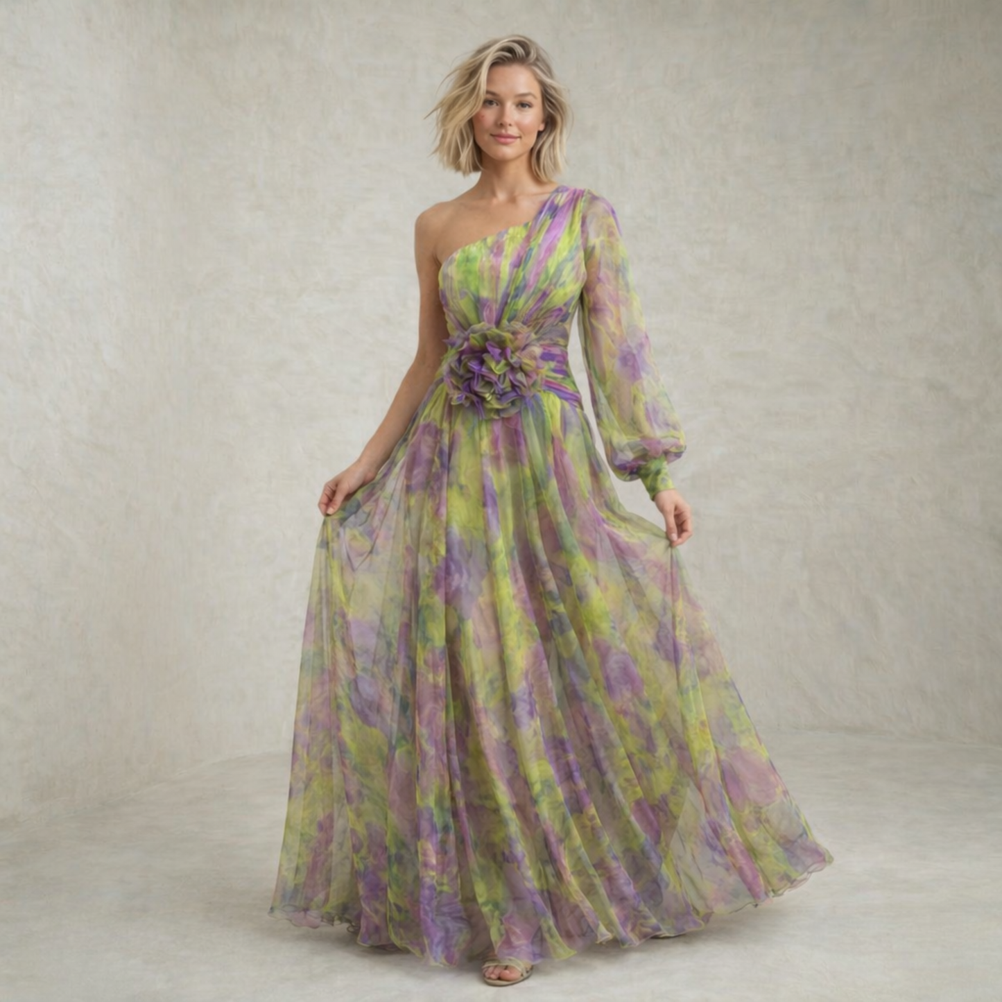Violetta – Elegantna obleka z dolgimi rokavi