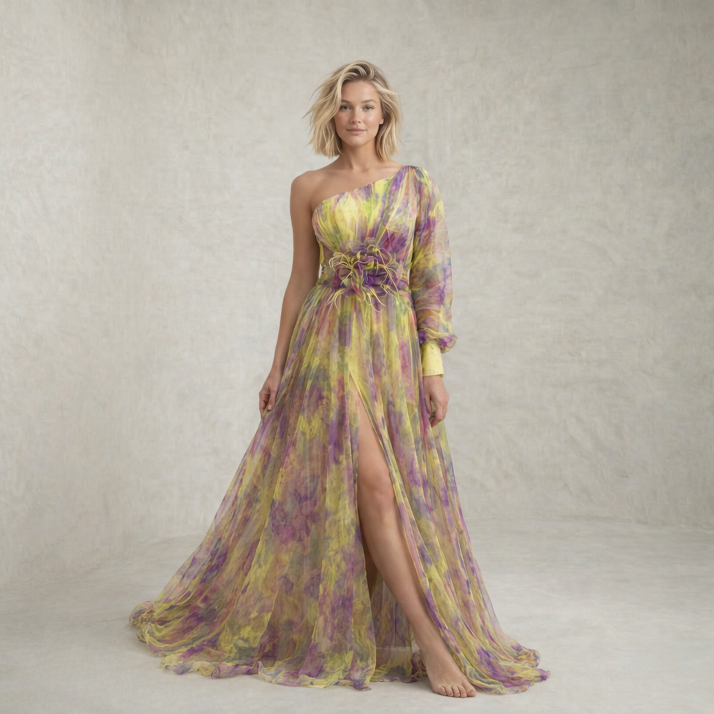 Violetta – Elegantna obleka z dolgimi rokavi