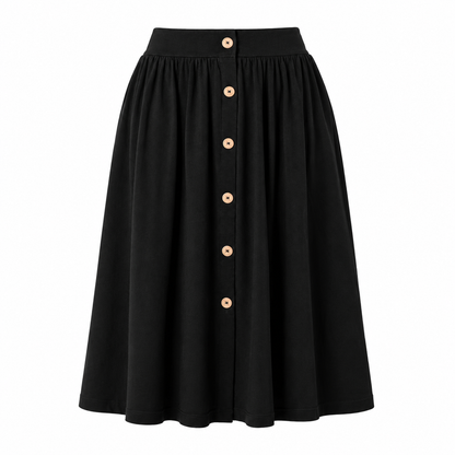Vlorentini | Črno midi krilo iz Tencel Modala