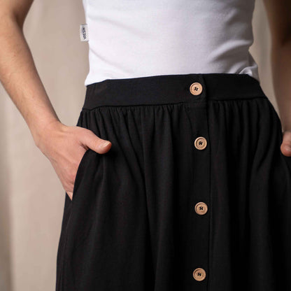 Vlorentini | Črno midi krilo iz Tencel Modala