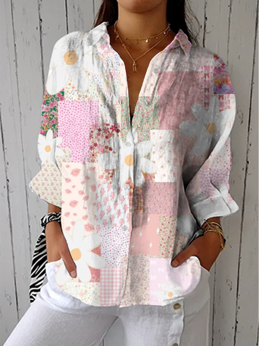 Fanny | Bluza s patchwork vzorcem marjetic
