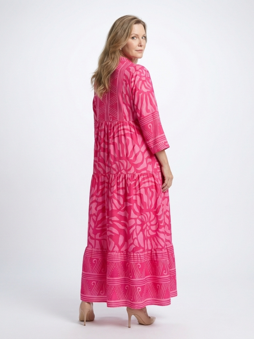 Marielle | Midi obleka z gumbi spredaj