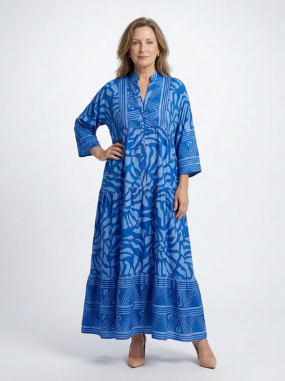Marielle | Midi obleka z gumbi spredaj