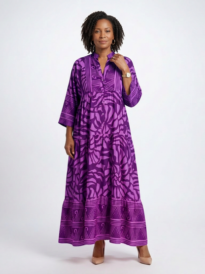 Marielle | Midi obleka z gumbi spredaj